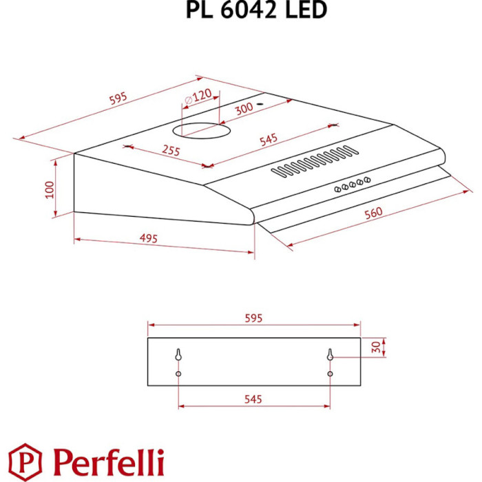 Вытяжка PERFELLI PL 6042 BL LED