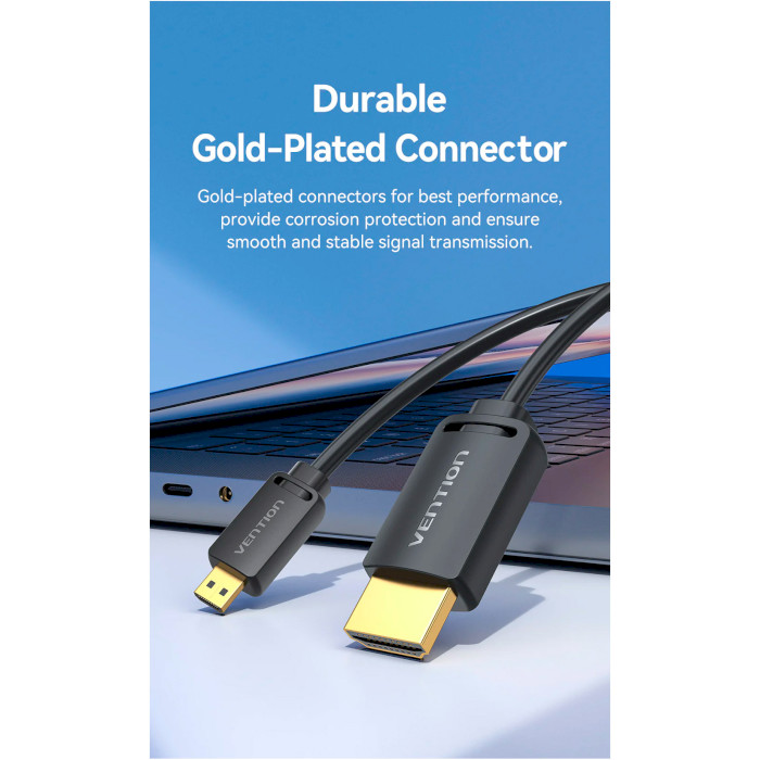 Кабель VENTION Micro-HDMI to HDMI Cable Micro-HDMI - HDMI v2.0 3м Black (AGIBI)