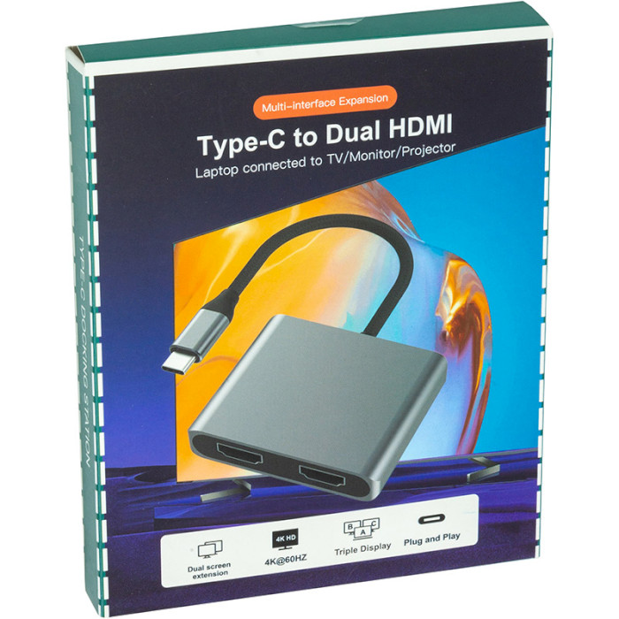 Порт-реплікатор BLUEENDLESS Type-C to Dual HDMI (CA913831)