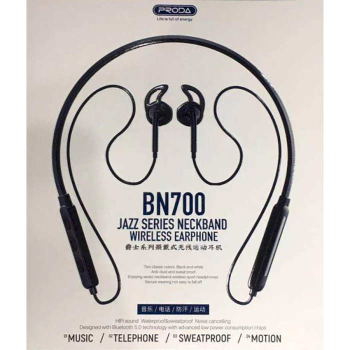 Наушники PRODA Jazz Neckband Sports PD-BN700 Black