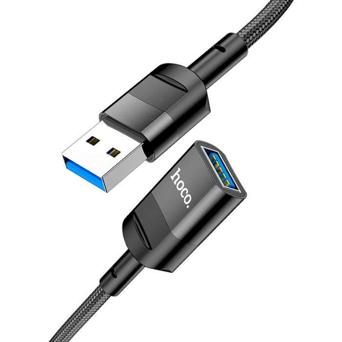 Кабель-подовжувач HOCO U107 USB-A Male to USB-A Female 1.2м Black
