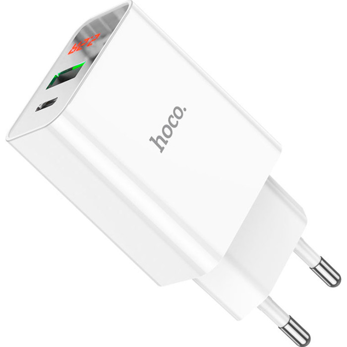 Зарядное устройство HOCO C100A 1xUSB-A, 1xUSB-C, PD20W, QC3.0 White (6931474769800)