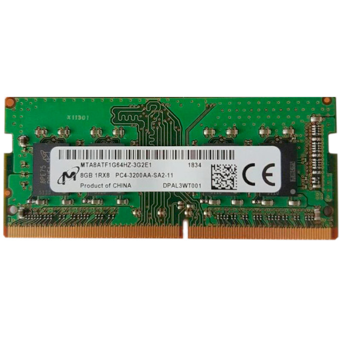 Модуль памяти MICRON SO-DIMM DDR4 3200MHz 8GB (MTA8ATF1G64HZ-3G2E1)