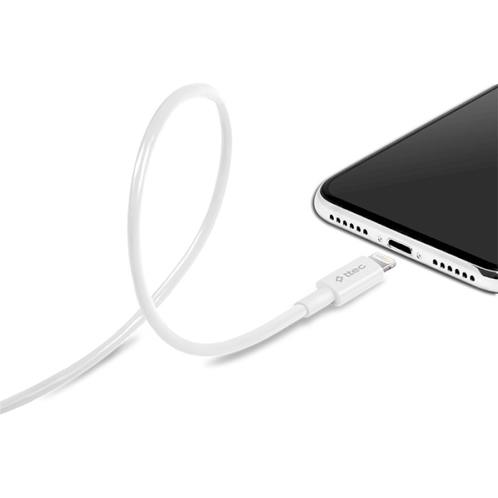 Кабель TTEC 2DK7508 USB2.0 AM/Apple Lightning 1м White (2DK7508B)