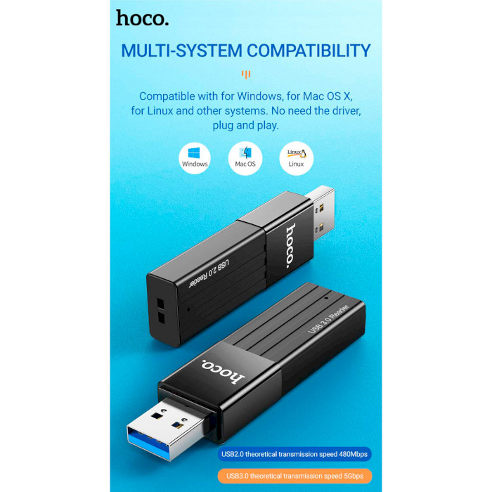 Кардрідер HOCO HB20 Mindful 2 in 1 USB 2.0