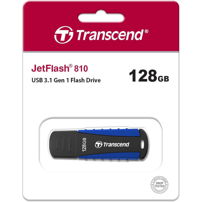 Флэшка TRANSCEND JetFlash 810 Rugged 128GB USB3.0 Black/Blue (TS128GJF810)