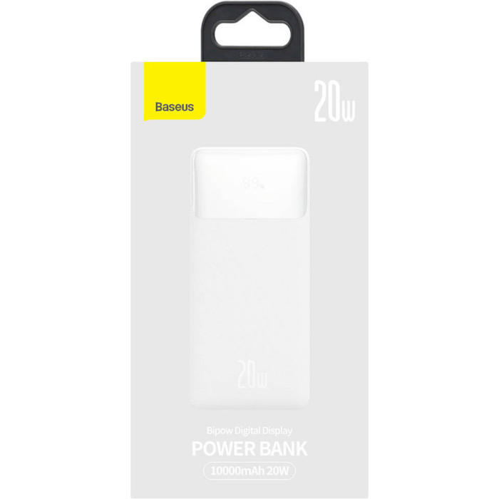 Повербанк BASEUS Bipow Digital Display Power Bank 20W 10000mAh White (PPBD050502)