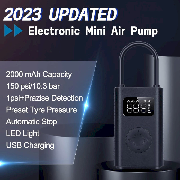 Автокомпресор XIAOMI Portable Electric Air Compressor 2 (MJCQB06QW)