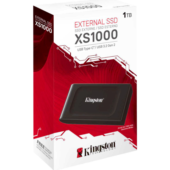 Портативний SSD диск KINGSTON XS1000 1TB USB3.2 Gen2 Black (SXS1000/1000G)
