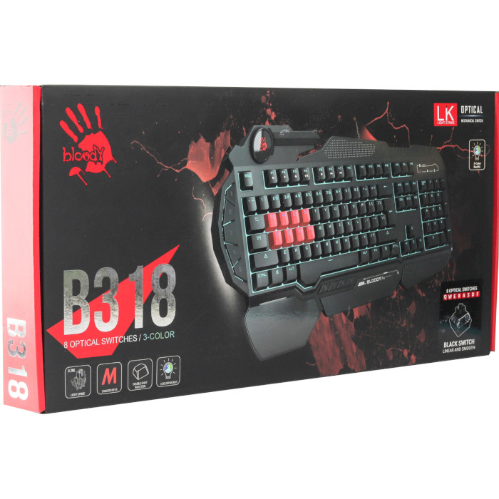 Клавіатура A4-Tech BLOODY B318 LK Black