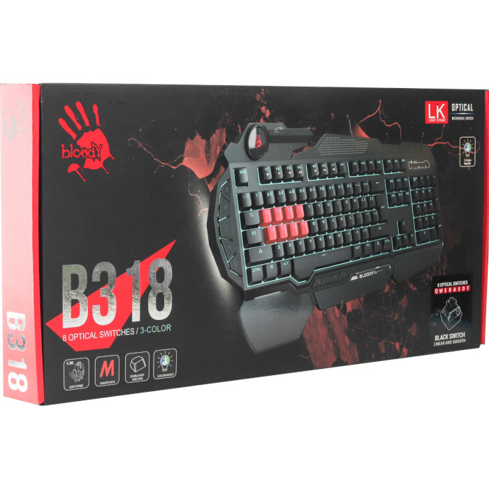 Клавиатура A4-Tech BLOODY B318 LK Black