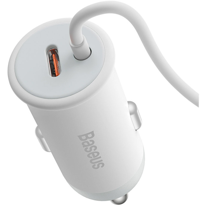 Автодержатель с беспроводной зарядкой BASEUS CW01 Magnetic Wireless Charging Car Mount 40W USB-C White (SUCX040102)