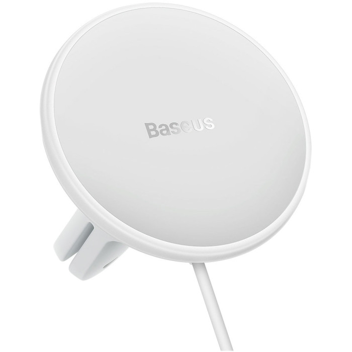 Автодержатель с беспроводной зарядкой BASEUS CW01 Magnetic Wireless Charging Car Mount 40W USB-C White (SUCX040102)