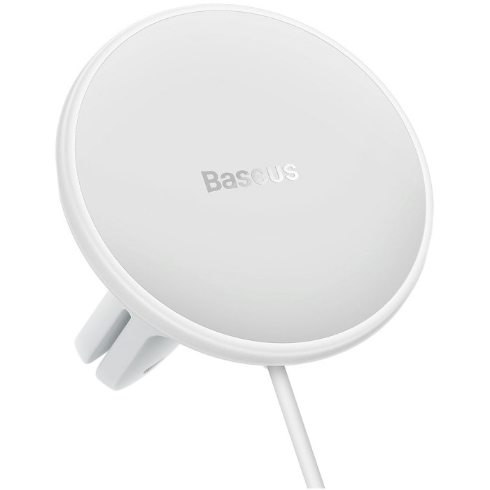 Автотримач з бездротовою зарядкою BASEUS CW01 Magnetic Wireless Charging Car Mount 40W USB-C White (SUCX040102)