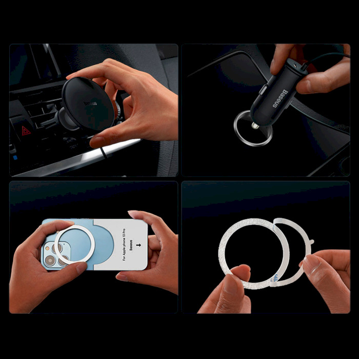 Автотримач з бездротовою зарядкою BASEUS CW01 Magnetic Wireless Charging Car Mount 40W USB-C White (SUCX040102)