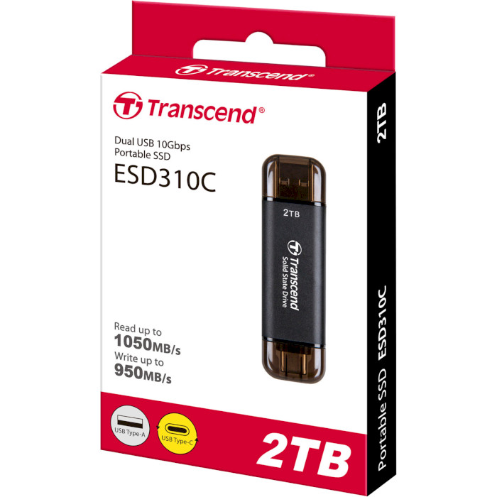 Портативный SSD диск TRANSCEND ESD310 2TB USB3.2 Gen2 Space Black (TS2TESD310C)