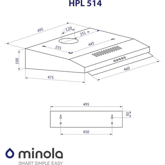 Витяжка MINOLA HPL 514 BL