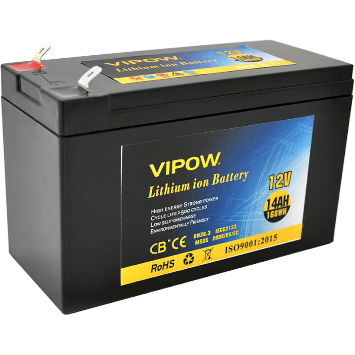 Акумуляторна батарея VIPOW Li-ion 12V-14Ah (12В, 14Агод, BMS)