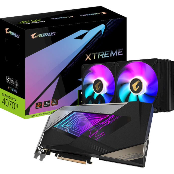 Видеокарта AORUS GeForce RTX 4070 Ti 12GB Xtreme WaterForce (GV-N407TAORUSX W-12GD)