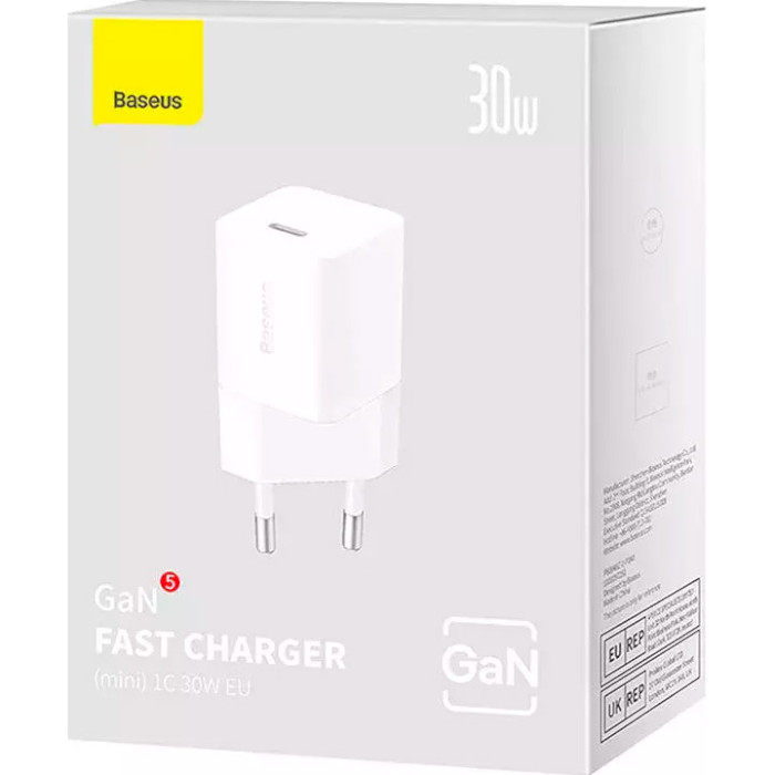 Зарядное устройство BASEUS GaN5 Fast Charger 1C 30W White (CCGN070502)