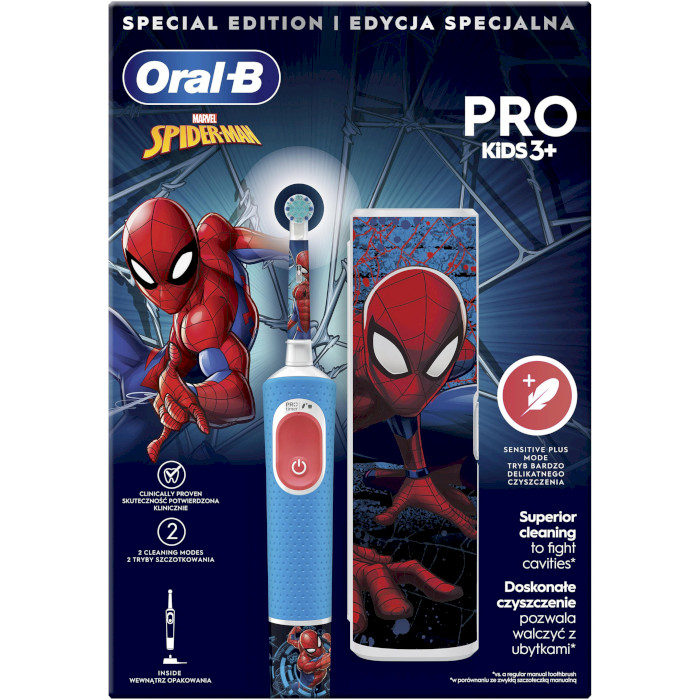 Электрическая детская зубная щётка BRAUN ORAL-B Pro Kids Spider-Man D103.413.2KX