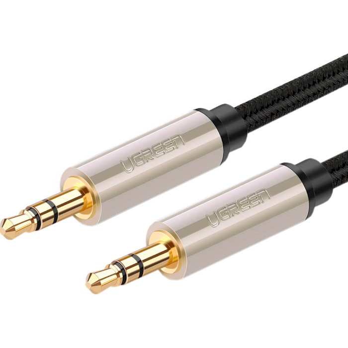 Кабель UGREEN AV125 3.5mm Male to 3.5mm Male Braided Audio Cable mini-jack 3.5mm 0.5м Gray (10601)
