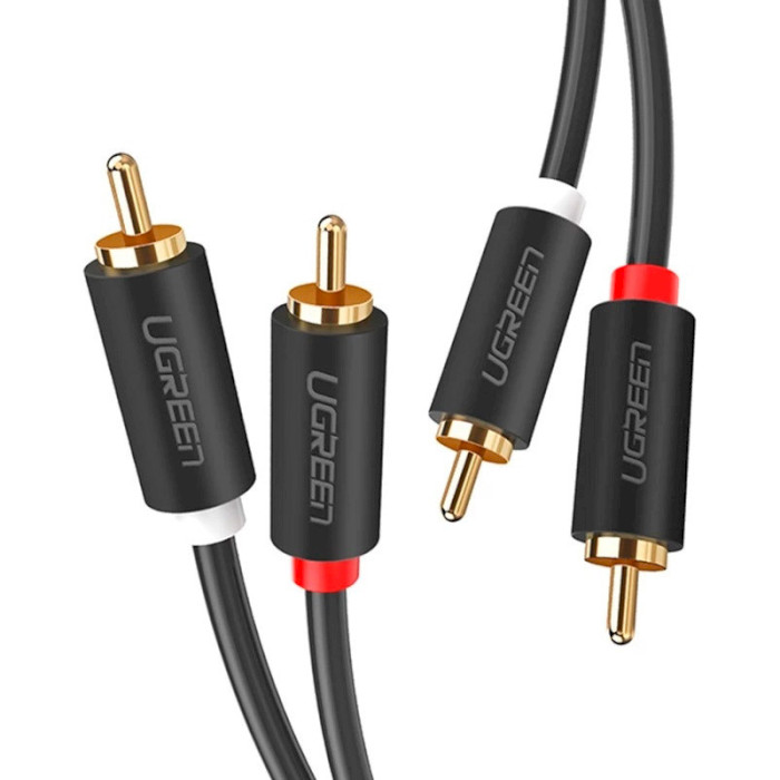 Кабель UGREEN AV104 2 RCA Male to 2 RCA Male Audio Cable Audio 2xRCA - 2xRCA 2м Black (10518)