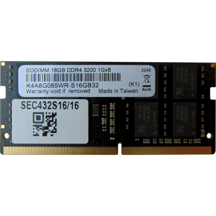 Модуль пам'яті SAMSUNG SO-DIMM DDR4 3200MHz 16GB (SEC432S16/16)