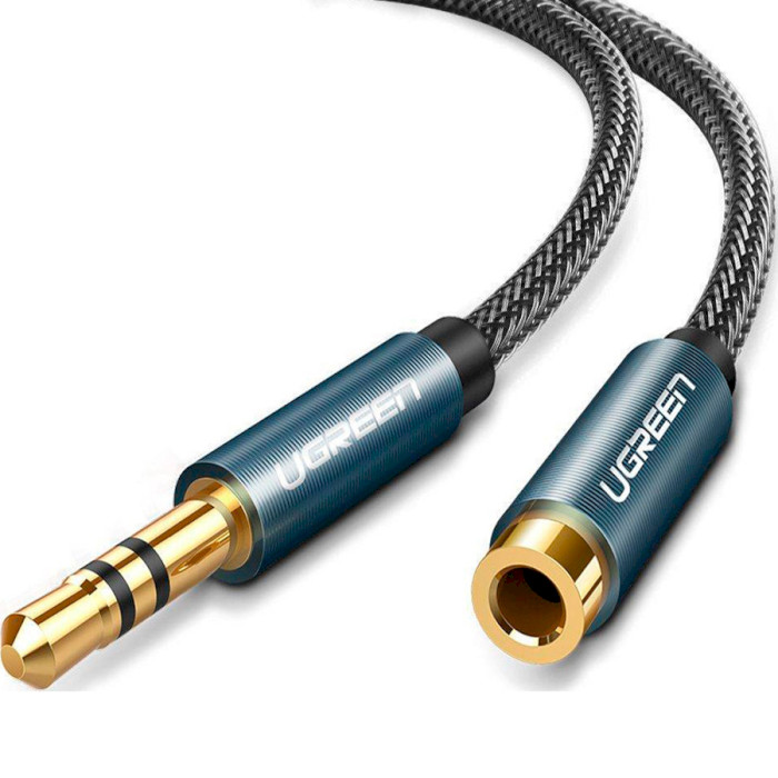 Кабель UGREEN AV118 3.5mm Male to 3.5mm Female Extension Cable mini-jack 3.5mm 2м Blue (40675)