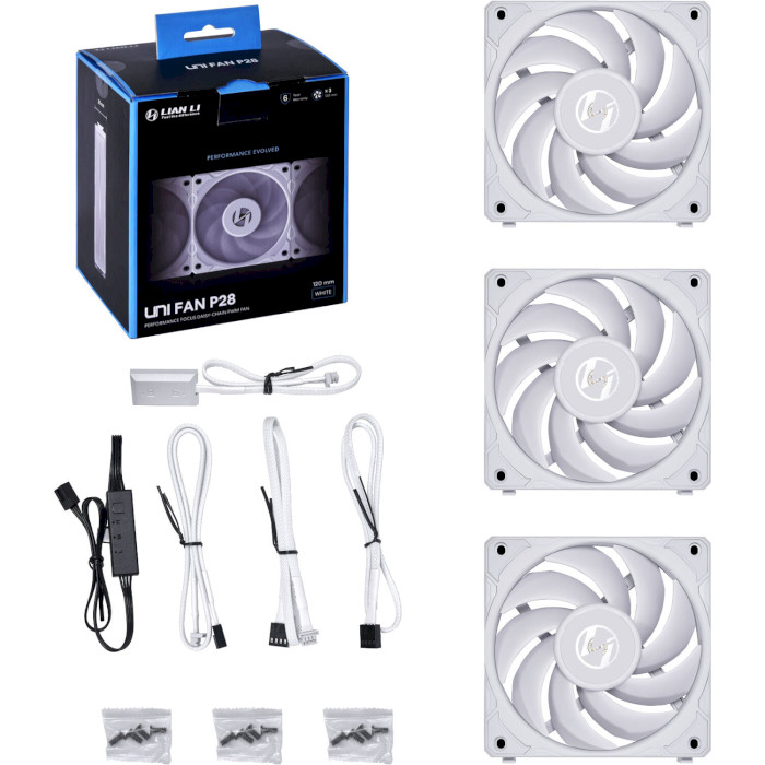 Комплект вентиляторов LIAN LI Uni Fan P28 White 3-Pack (G99.12P283W.00)