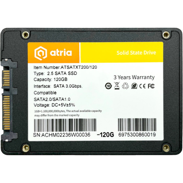 SSD диск ATRIA XT200 120GB 2.5" SATA (ATSATXT200/120)