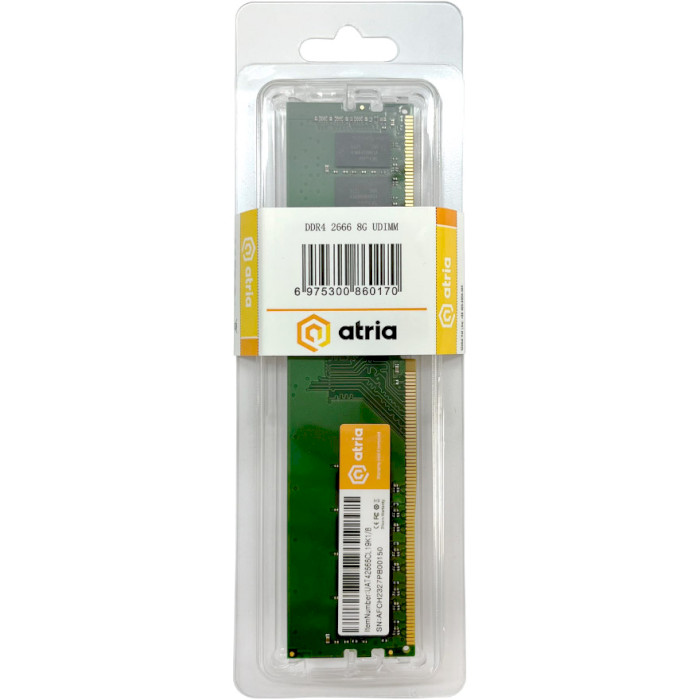 Модуль пам'яті ATRIA DDR4 2666MHz 8GB (UAT42666CL19K1/8)