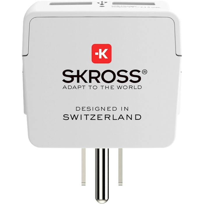Переходник сетевой SKROSS Europe to USA USB White (1.500281)