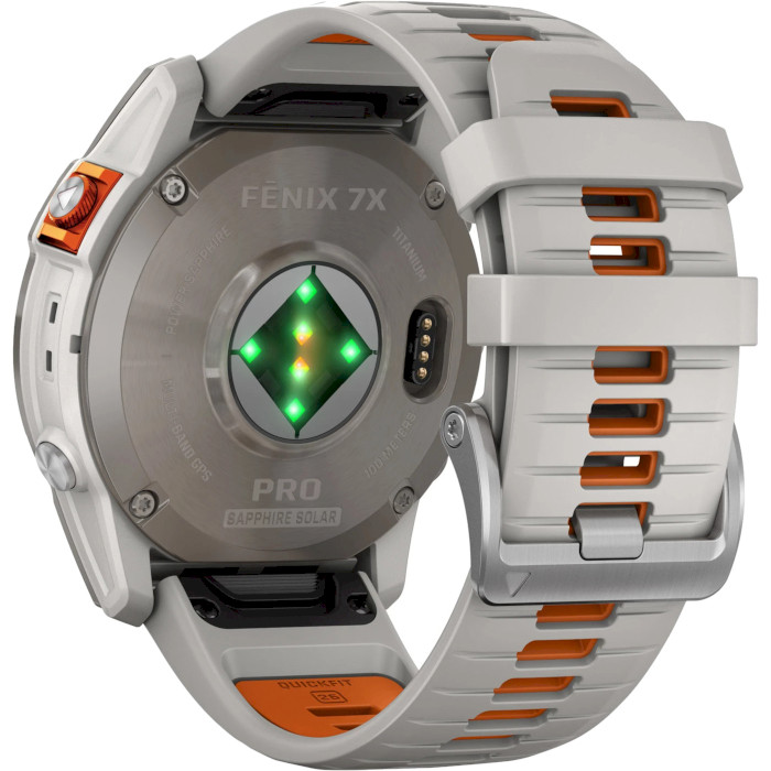 Смарт-часы GARMIN Fenix 7X Pro Sapphire Solar 51mm Titanium with Fog Gray/Ember Orange Band (010-02778-15/64)