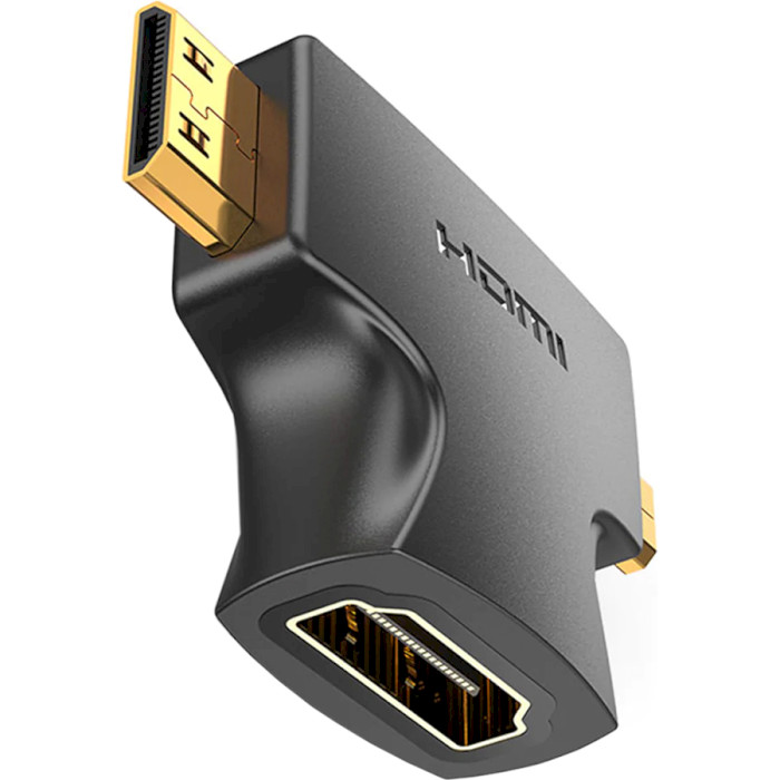 Адаптер кутовий VENTION HDMI - Mini-HDMI/Micro-HDMI Black (AGFB0)