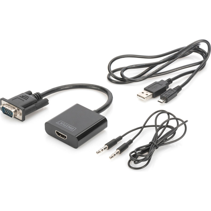 Конвертер відеосигналу DIGITUS VGA - HDMI Black (DA-70473)