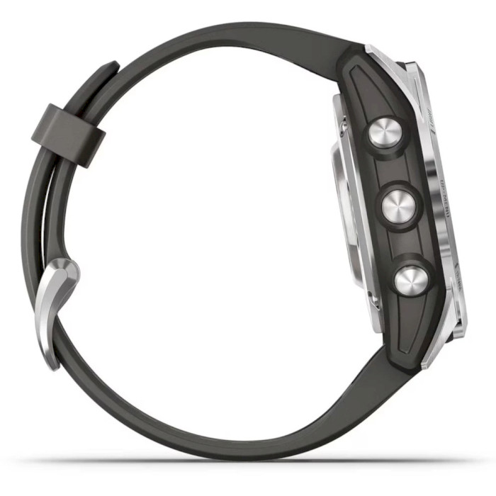 Смарт-годинник GARMIN Fenix 7S Pro Solar 42mm Silver with Graphite Band (010-02776-01)