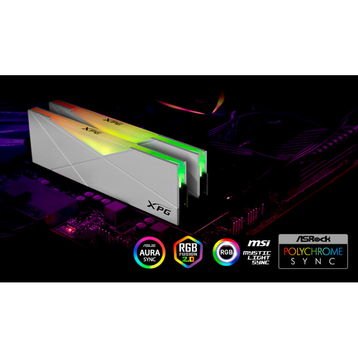 Модуль пам'яті ADATA XPG Spectrix D50 RGB Tungsten Gray DDR4 3600MHz 64GB Kit 4x16GB (AX4U360016G18I-QCTG50)