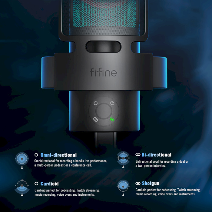 Мікрофон для стримінгу/подкастів FIFINE Ampligame A8 Plus