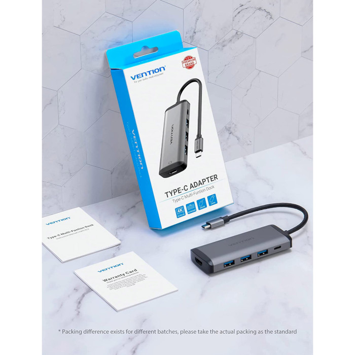 Порт-репликатор VENTION 5-in-1 USB-C to HDMI/USB3.0x3/PD (CNBHB)