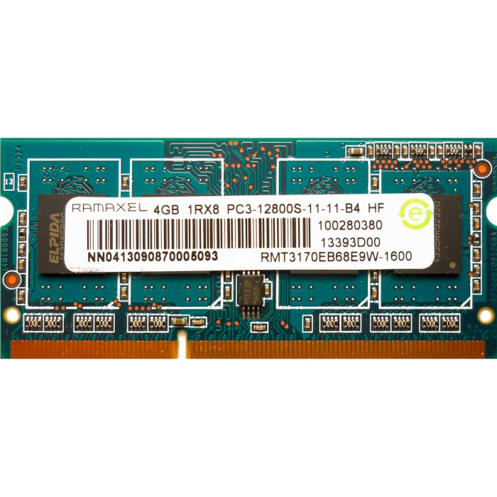 Модуль пам'яті RAMAXEL SO-DIMM DDR3 1600MHz 4GB (RMT3170EB68E9W-1600)