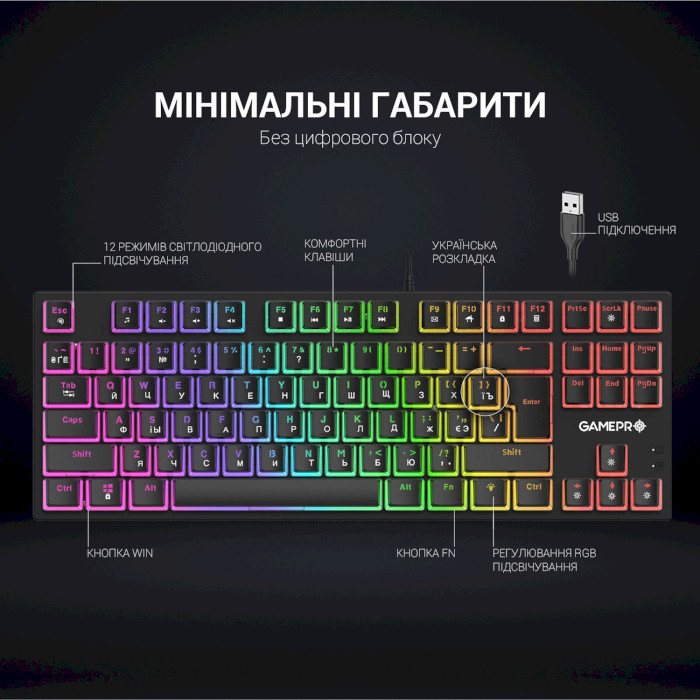 Клавіатура GAMEPRO MK80R Red Switch