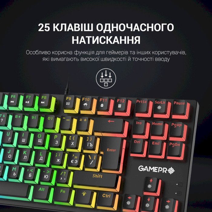 Клавіатура GAMEPRO MK80R Red Switch