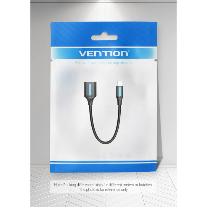 Кабель OTG VENTION USB 3.1 CM/AF 0.15м Black (CCVBB)