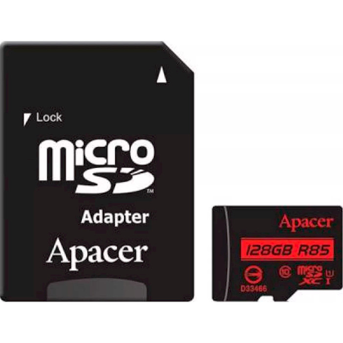 Карта пам'яті APACER microSDXC 128GB UHS-I Class 10 + SD-adapter (AP128GMCSX10U5-RA)