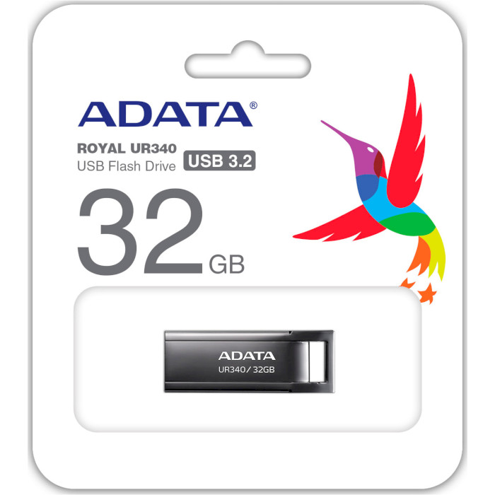 Флешка ADATA UR340 USB3.2 32GB Black (AROY-UR340-32GBK)