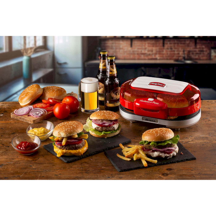Бутербродница ARIETE 0205 Hamburger Maker Party Time Red (00C020500AR0)
