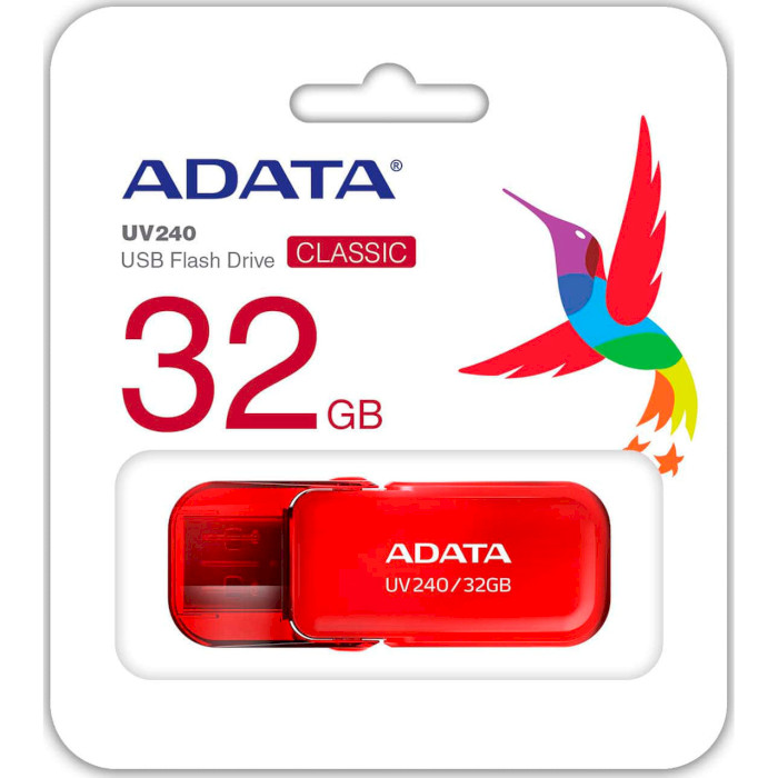 Флешка ADATA UV240 32GB Red (AUV240-32G-RRD)