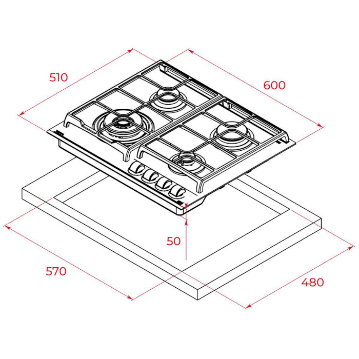 Варочная поверхность газовая TEKA GBC 64100 KBN BK (112580037)