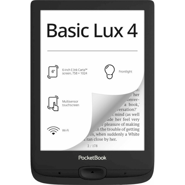 Електронна книга POCKETBOOK 618 Basic Lux 4 Black (PB618-P-CIS)